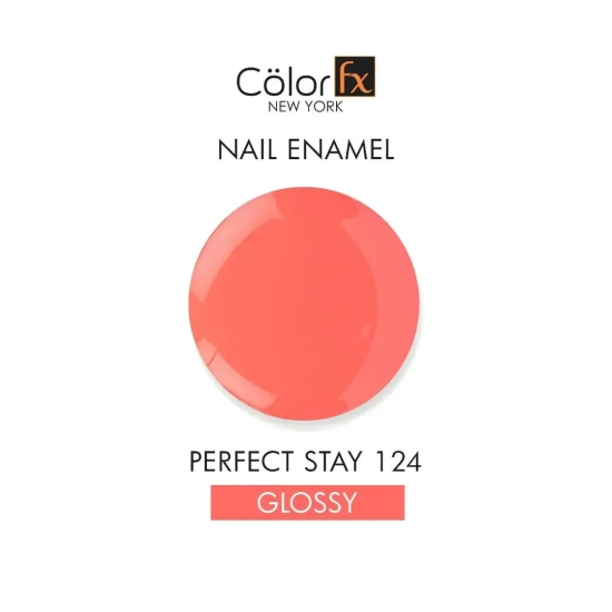 Color Fx New York Premium Non UV Gel Nail Polish Perfect Stay Peach Nail Polish Color in Glossy Gel Like Finish, 124