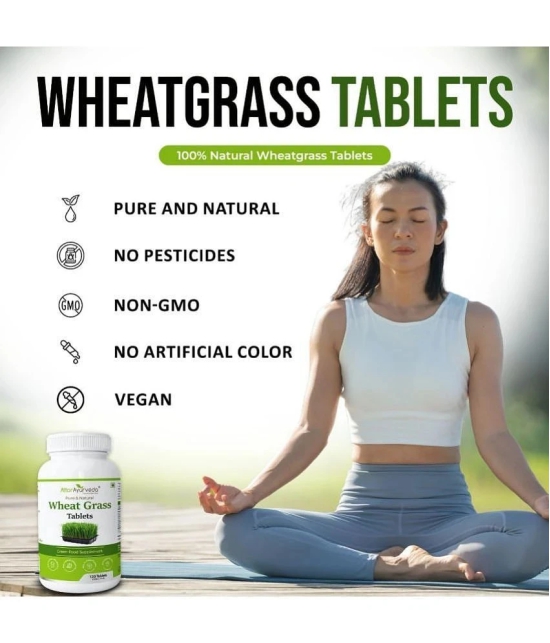 Attar Ayurveda Wheat Grass Tablets (120 Tablets, 500mg) - Natural Antioxidant Superfood, Non-GMO