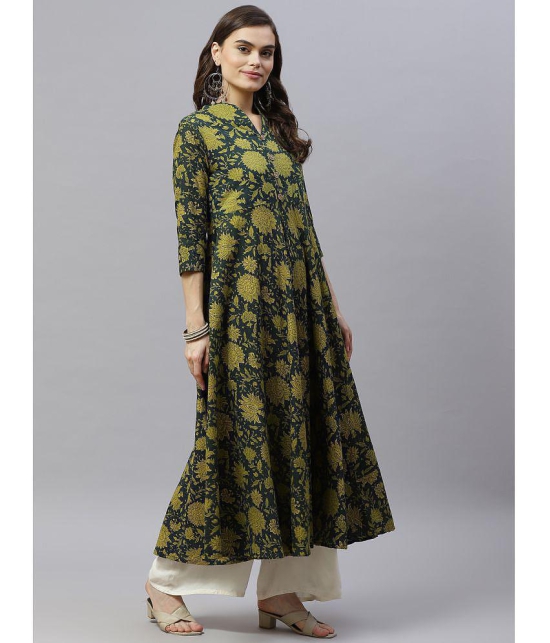 miravan - Green Cotton Women's Anarkali Kurti ( Pack of 1 ) - None