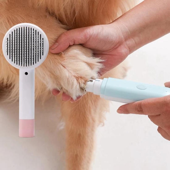 Multifunctional 2 in 1 Pet Comb + Nail Grinder-Pink