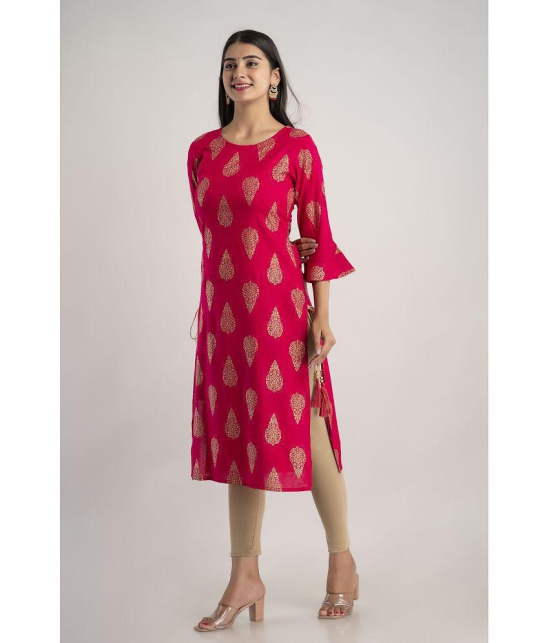 MAUKA - Red Rayon Womens Straight Kurti ( Pack of 1 ) - None