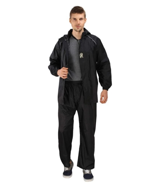 Goodluck Nylon Raincoat Set - Black - XL