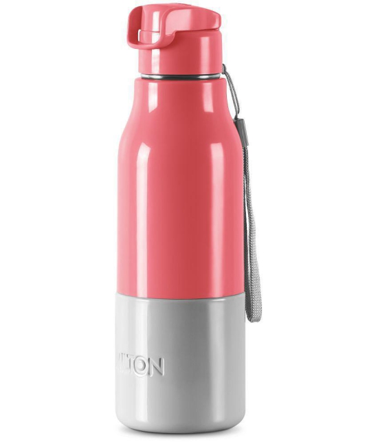 Milton Steel Sprint 600 Insulated Inner Stainless Steel Water Bottle, 510 ml, Pink | Hot or Cold | Easy Grip | Leak Proof | Kids School Bottle | Office | Gym | Hiking | Treking | Travel Bott