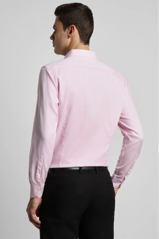 Men Pink Slim Fit Formal Full Sleeves Formal Shirt