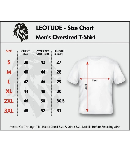 Leotude Cotton Blend Oversized Fit Printed Half Sleeves Mens T-Shirt - Grey ( Pack of 1 ) - None