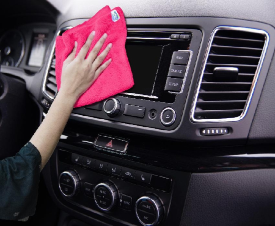 SOFTSPUN Microfiber High Loop Cleaning Cloths, 40x40 cms 5 pcs Towel Set 280 GSM (PINK). Thick Lint & Streak-Free Multipurpose Cloths