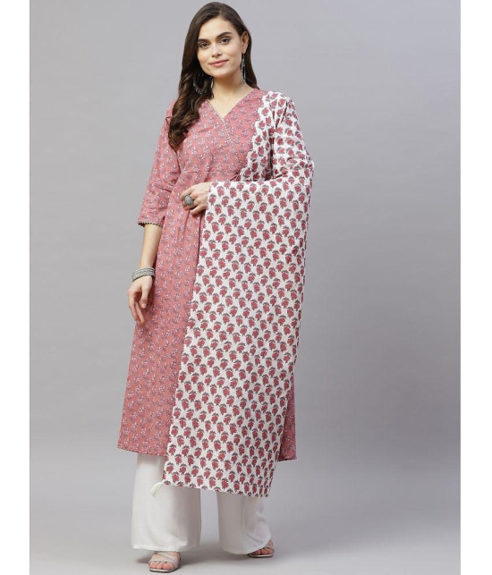 miravan - Pink Cotton Women's Angrakha Kurti ( Pack of 1 ) - None