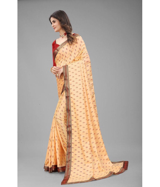 ofline selection - Peach Silk Blend Saree With Blouse Piece ( Pack of 1 ) - Peach