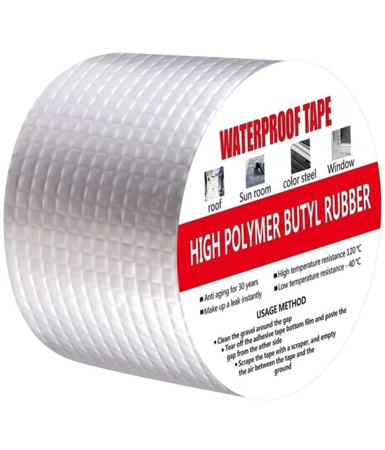 KALPVRUKSH 10 cm X 5 meter Super Strong Adhesive Waterproof Permanent Repair Aluminum Butyl Tape Rubber Foil Suitable for Roof Leak, surface Crack, Window Sill Gap, Sealing, Home Renovation