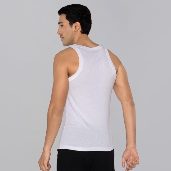 Ace Modal-Cotton Square Neck Vests Polar White Gym Fit XXL