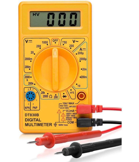 LEAVESS-LCD Display Digital Multi-meter Digital Millimeter (Yellow Color)