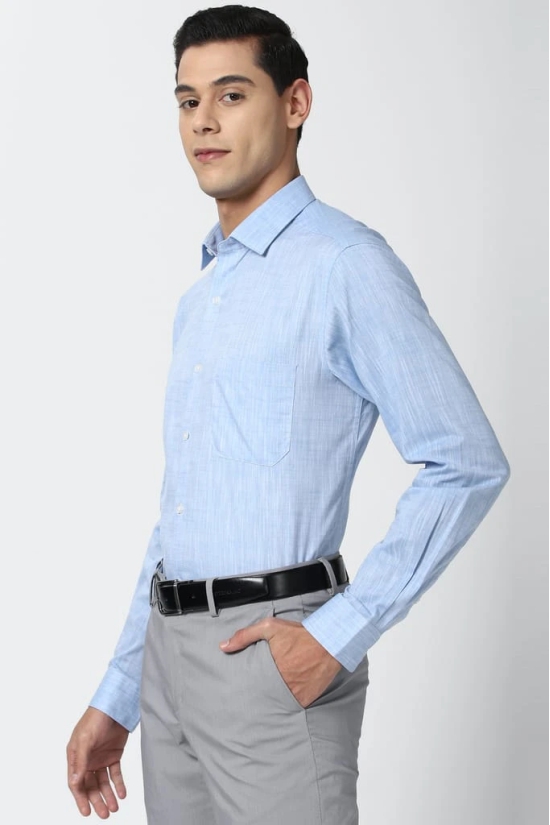 Men Blue Regular Fit Formal Full Sleeves Formal Shirt