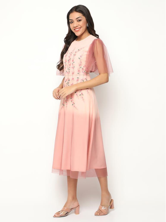 Rose Gradient Embroidered Dress