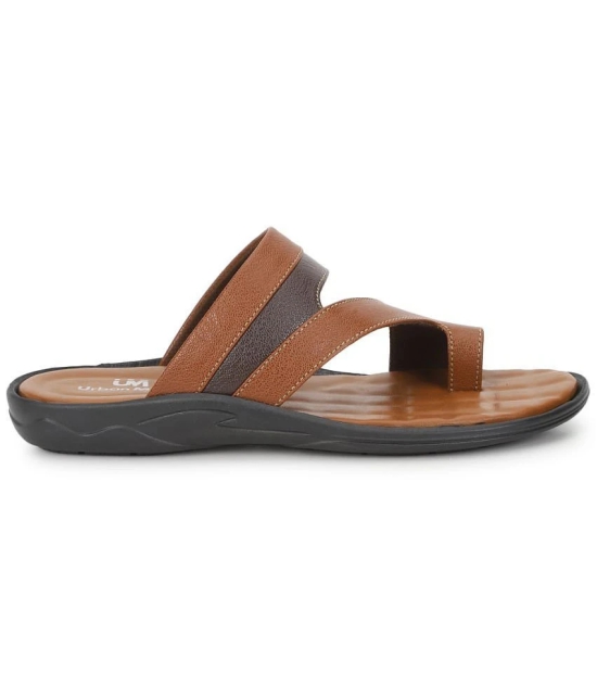 UrbanMark Men Comfortable Faux Leather Thong Sandals - None