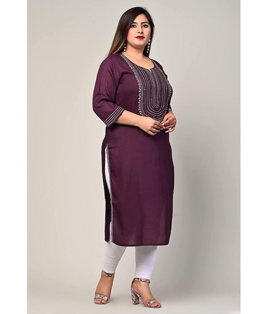 Swasti - Purple Rayon Womens Straight Kurti ( Pack of 1 ) - None