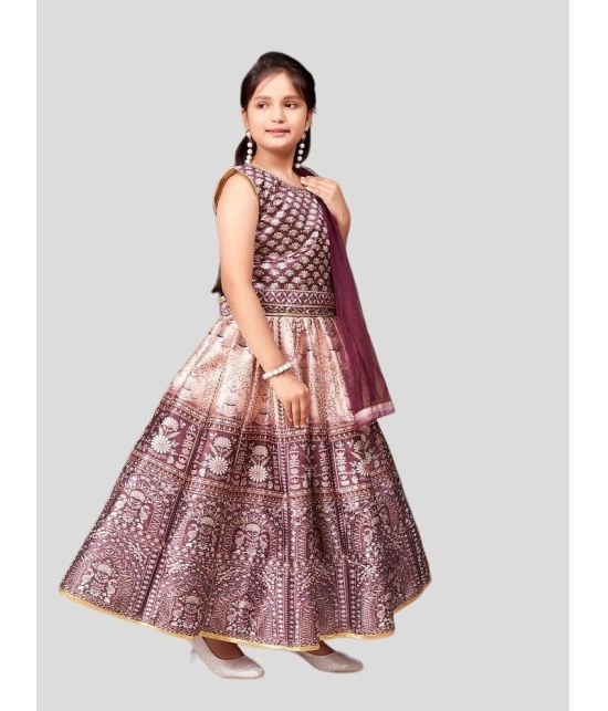 Aarika Brown Silk Girls Lehenga Choli Set ( Pack of 1 ) - None