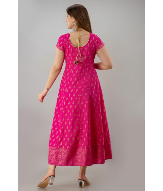 FabbibaPrints - Pink Rayon Women's Fit & Flare Dress ( Pack of 1 ) - None