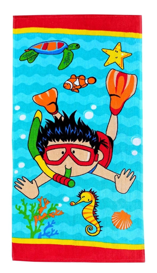 Mandhania Cotton Cartoon Printed Kid's Bath Towels (Multicolour) - Pack of 2