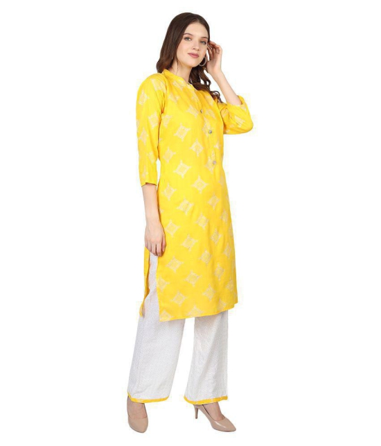 Arshia Fashions - Yellow Straight Rayon Womens Stitched Salwar Suit ( Pack of 1 ) - XL