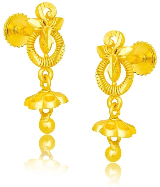 LUV FASHION Golden Drop Earrings ( Pack of 1 ) - Golden