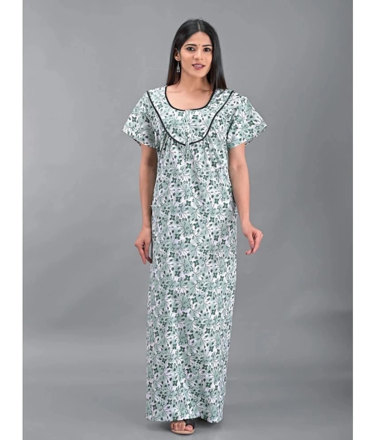 Apratim - White Cotton Blend Womens Nightwear Nighty & Night Gowns ( Pack of 1 ) - None