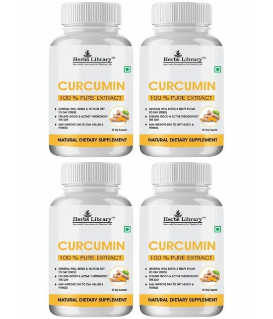 Herbs Library Curcumin Supplement Improve Health & Fitness 60 Capsules Each (Pack of 4)