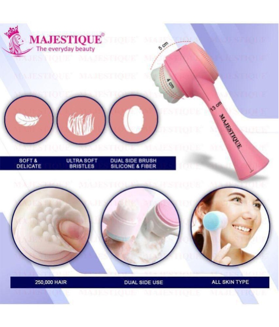 Majestique 2Pcs Set Face Exfoliator Brush & Gentle Silicone Brush For Deep Cleansing