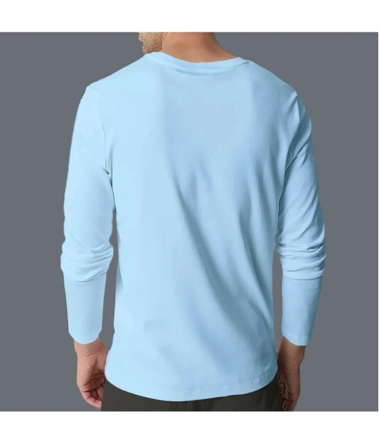 Supersquad Cotton Regular Fit Solid Full Sleeves Mens T-Shirt - Sky Blue ( Pack of 1 ) - None