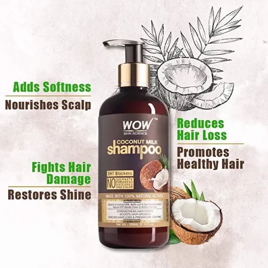 WOW Skin Science Coconut Milk Shampoo (500 ML)-500 ML