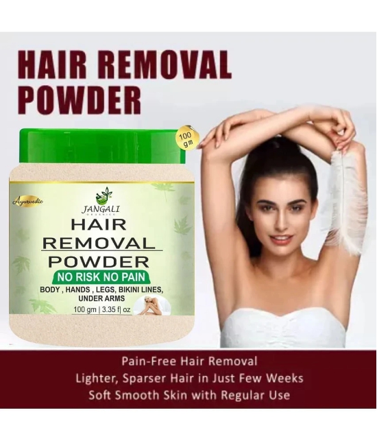 PURE JANGALI ORGANICS Hair Removal Powder Three in one Use For Powder D-Tan Skin 100G