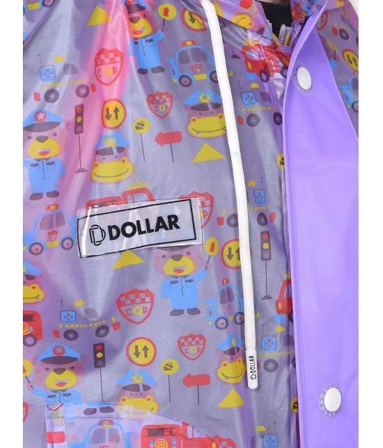 Dollar Rainguard Kids Full Sleeve Car Printed Long Raincoat With Adjustable Hood and Pocket - None