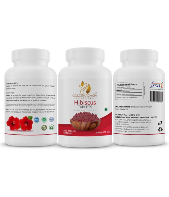 GOLDENACACIA HERRBALS Hibiscus 1000mg 200 Tablets Tablets 1 no.s