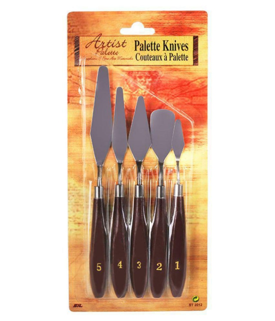 Samvardhan 5 Piece Palette Knives/Painting Knives of Various Size & Shapes (Size-1,2,3,4,5)