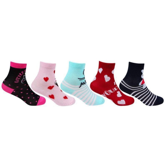 Infants Fancy Design Multi Color Cotton Socks- Pack of 5 Assorted 0- 6 Months