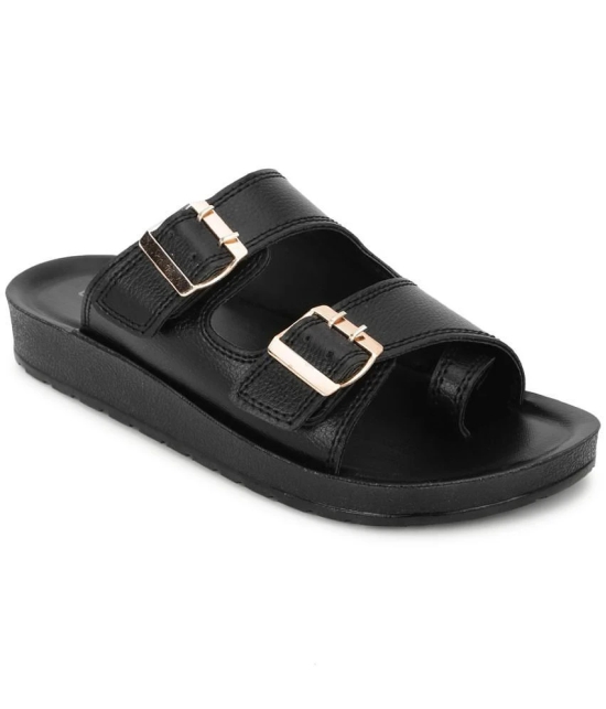 UrbanMark Men Comfortable Cushioned with Side Buckle Strap Thong Flip-Flop - None