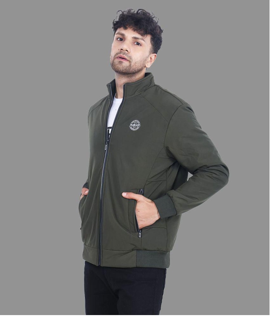 Dollar - Olive PU Leather Regular Fit Mens Windcheater Jacket ( Pack of 1 ) - None