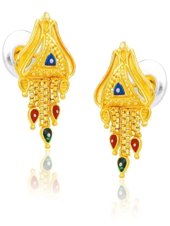 Drashti Collection Golden Stud Earrings ( Pack of 1 ) - Golden