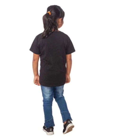 Girls Cotton Tribal Half Sleeve TShirt (Black) PID41477