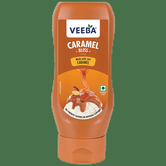 Veeba Caramel Bliss Syrup - No Synthetic Colours & Artificial Flavours, 380 G