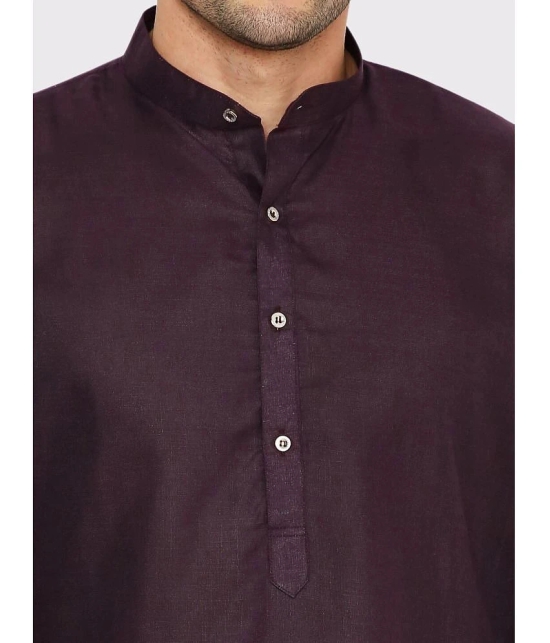 Maharaja - Purple Cotton Blend Mens Regular Kurta ( Pack of 1 ) - None