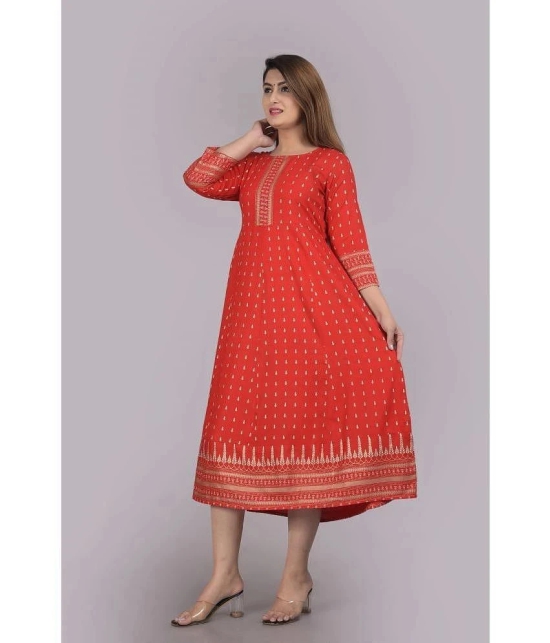 SIPET - Red Rayon Womens Anarkali Kurti ( Pack of 1 ) - None