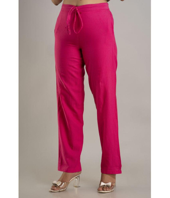 Doriya - Pink Cotton Blend Straight Women's Palazzos ( Pack of 1 ) - None