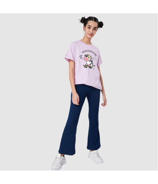 Bewakoof - Purple Cotton Loose Fit Women''s T-Shirt ( Pack of 1 ) - None