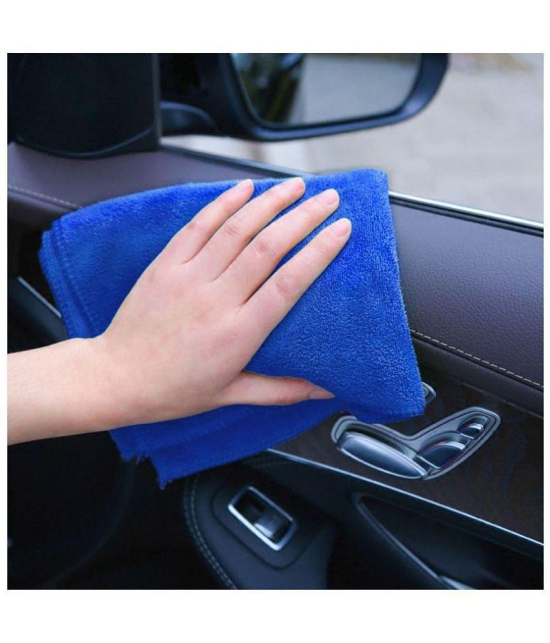 INGENS - Blue Microfiber Cloth For Automobile ( Pack of 4 )