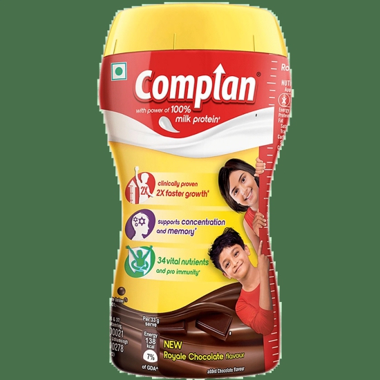 Complan Nutrition & Health Drink - Improves Concentration & Memory, Royale Chocolate Flavour, 200 G Jar