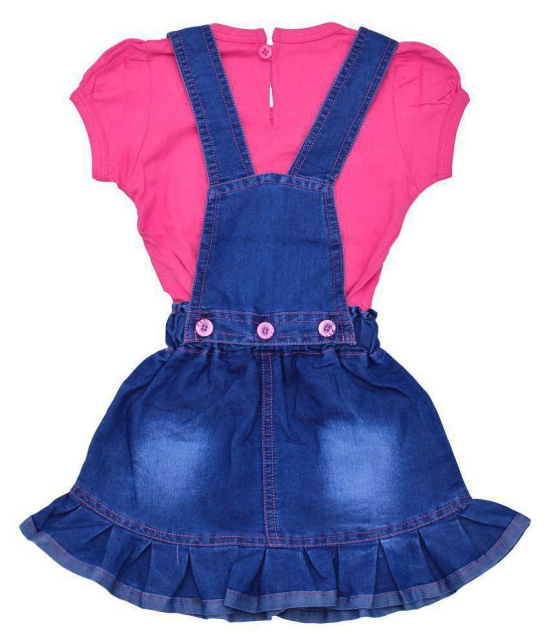 Zadums Baby Girls 2 In 1 Denim Dress / Dungaree Set  Pink - 12-18 Months