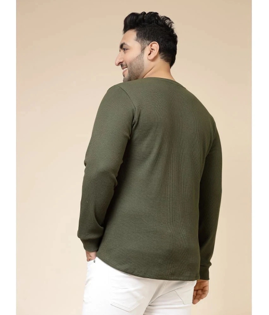 Rigo Cotton Slim Fit Self Design Full Sleeves Mens T-Shirt - Olive ( Pack of 1 ) - None