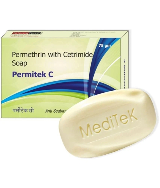 Meditek Permitek C Soap for Scalp Treatment 75Gms. Each - Antibacterial Soap for Normal Skin ( Pack of 4 )