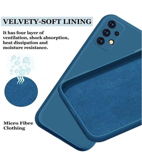 Case Vault Covers - Blue Silicon Plain Cases Compatible For Samsung galaxy M32 5G ( Pack of 1 ) - Blue