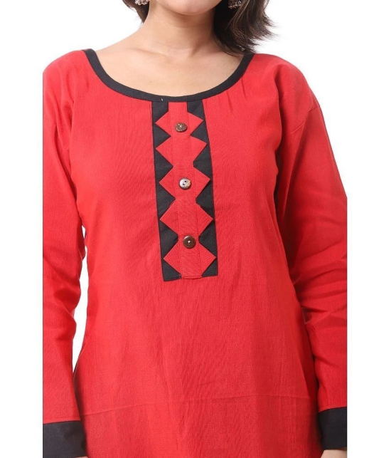 DESHBANDHU DBK - Red Cotton Womens Straight Kurti - None